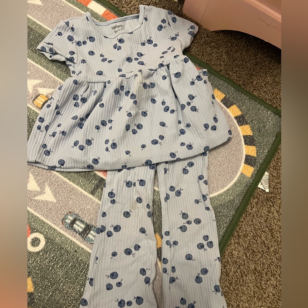 Carter's Light Blue Polka Dot Pajama Set